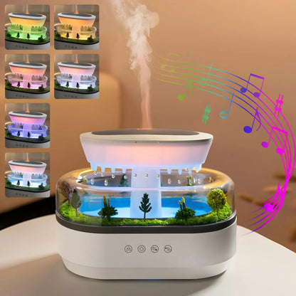Humificador con aroma ambiental + efecto lluvia y naturaleza